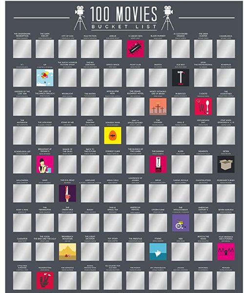 100 Must-See Movies Scratch-Off Poster
