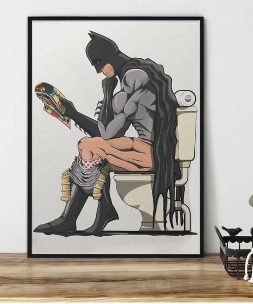 Batman On The Toilet Poster