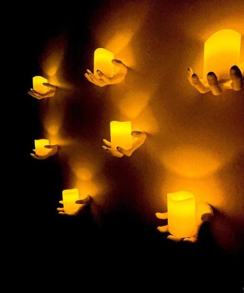 Creepy Wall Hand Candles