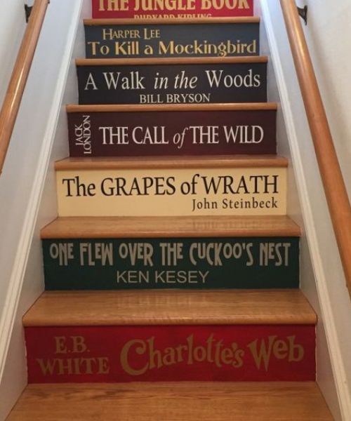 DIY Book Stairs Lettering