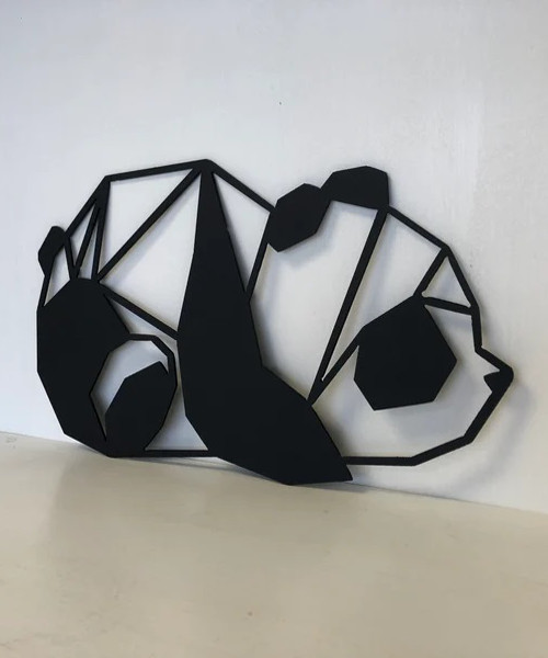 Geometric Panda Metal Wall Art