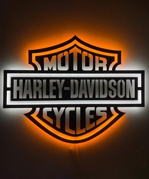 Led Motorcycle Metal Wall Decor
