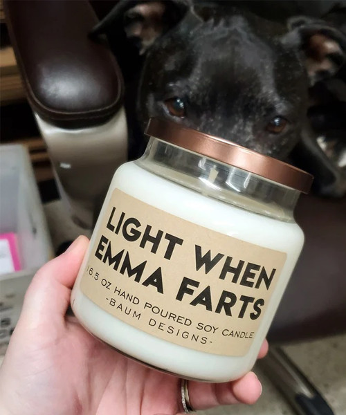 Personalized Light When Name Farts Soy Candle