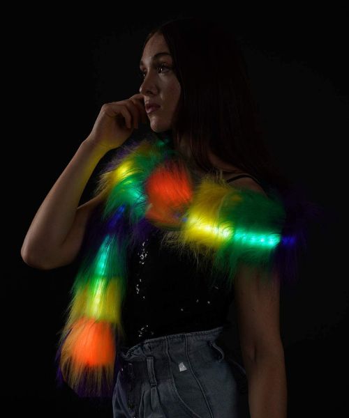 Rainbow Fur Scarf