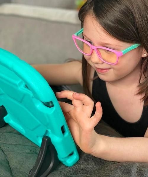 Silicone Flexible Square Blue Light Blocking Glasses For Kids