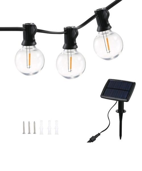 Solar Powered Operated G40 Globe Fairy String Light