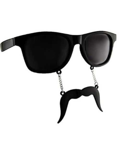 Sun-Staches Black Fu Manchu Mustache Shades