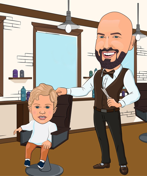 Barber Custom Caricature Portrait