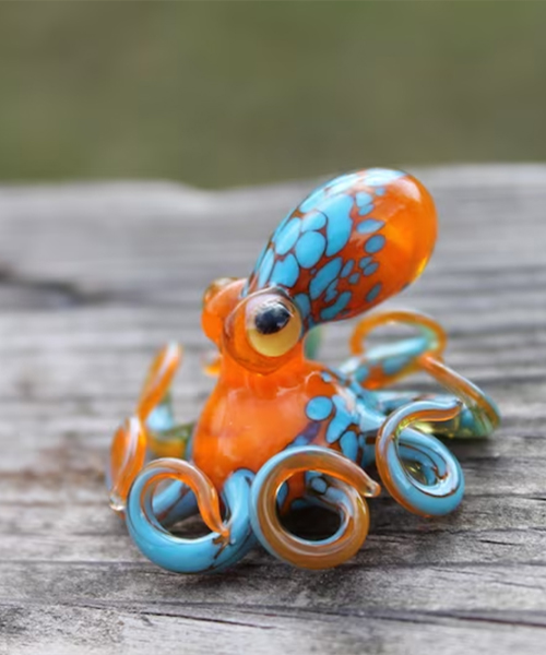 Blown Glass Octopus Glass Figurine