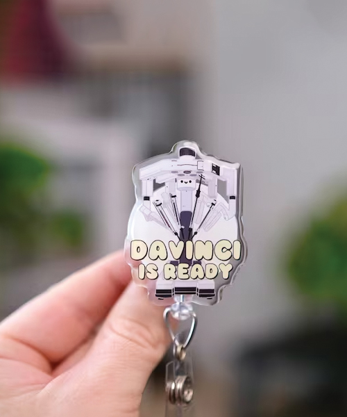Davinci Robot Acrylic Badge Reel