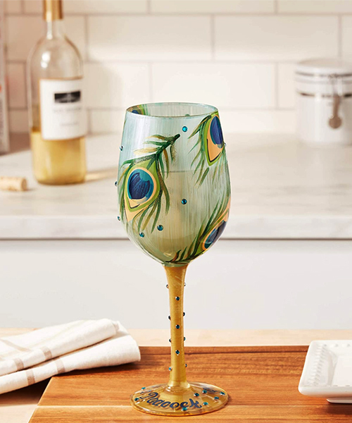 Peacock” Hand-painted Glass