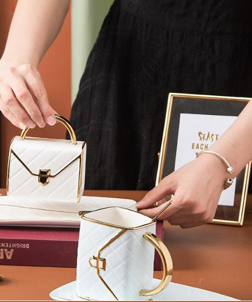 Handbag-Shaped Coffee Cup Set