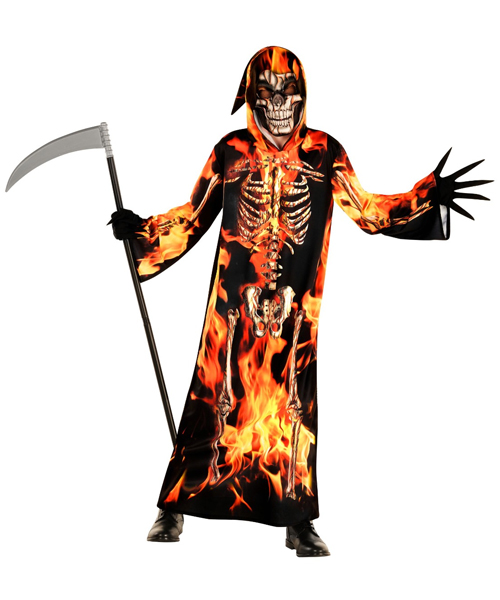 Kids Fire Grim Reaper Costume