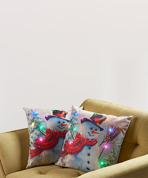 LED Snowman Pillows