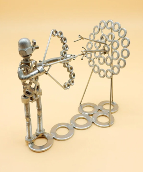 Metal Art Sculpture Recycling Archer