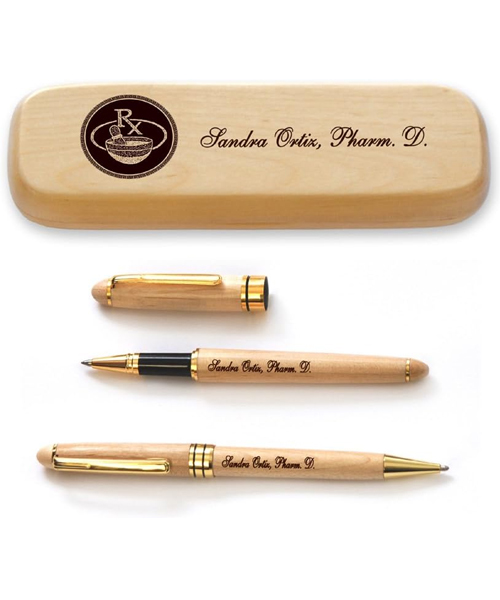 Personalized Maple Wood Case Pens