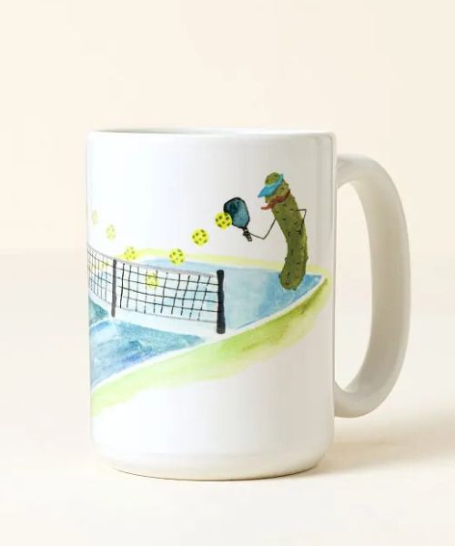 Pickles Playing Pickleball Mug