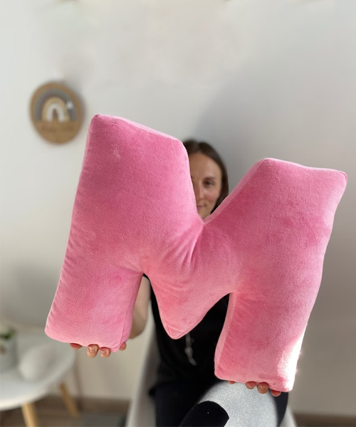 Pink Velour Decorative Pillow