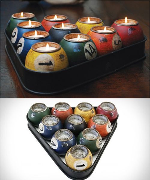 Pool Ball Candle Holder