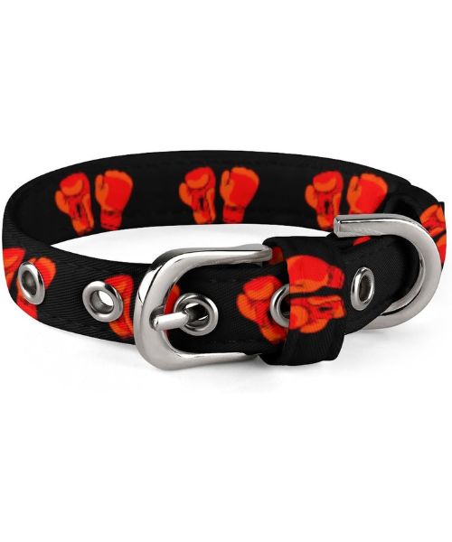 Red Boxing Cat Dog Collar