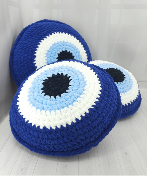 Round Evil Eye Pillow