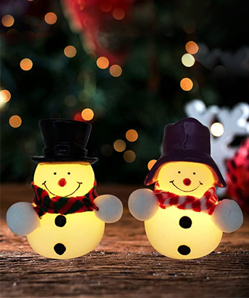 Snowman Flameless Candles