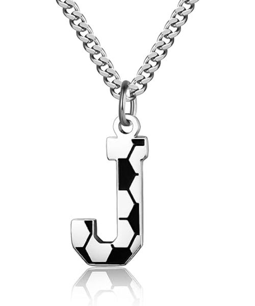 Soccer Initial A-Z Letter Necklace