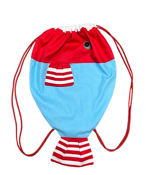 Striped Fin Drawstring Fish Bag