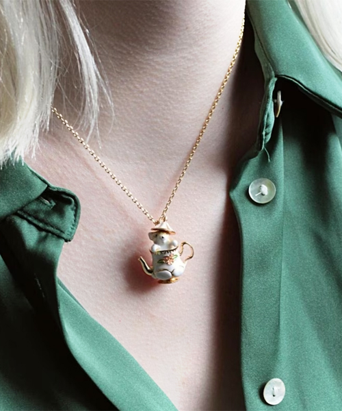 Tea Pot Chipmunk Necklace