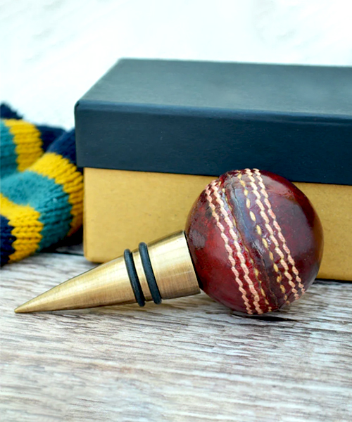 Vintage Cricket Ball Bottle Stopper