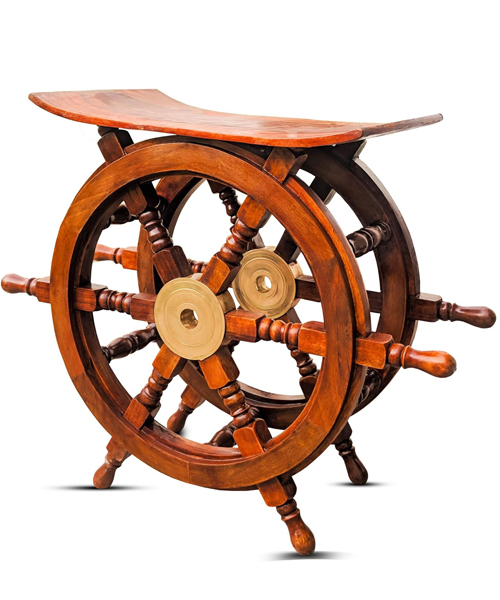 Vintage Wooden Ship Wheel
