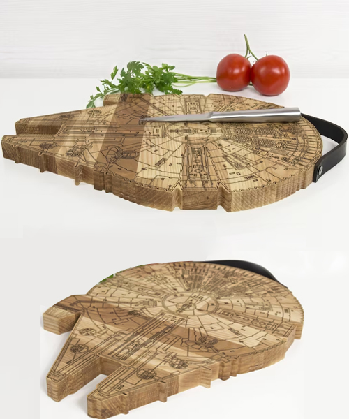 Wooden Millennium Falcon Cutting Board